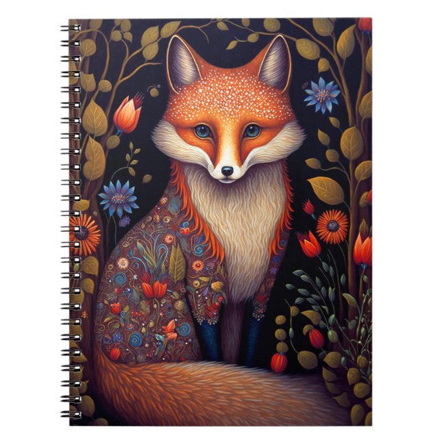 Whimsical Fox Woodland Fantasy Art Notizblock (Vorderseite)