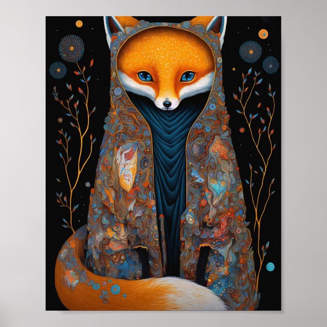 Whimsical Fox Woodland Fantasy Art Poster (Vorne)