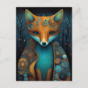 Whimsical Fox Woodland Fantasy Art Postkarte