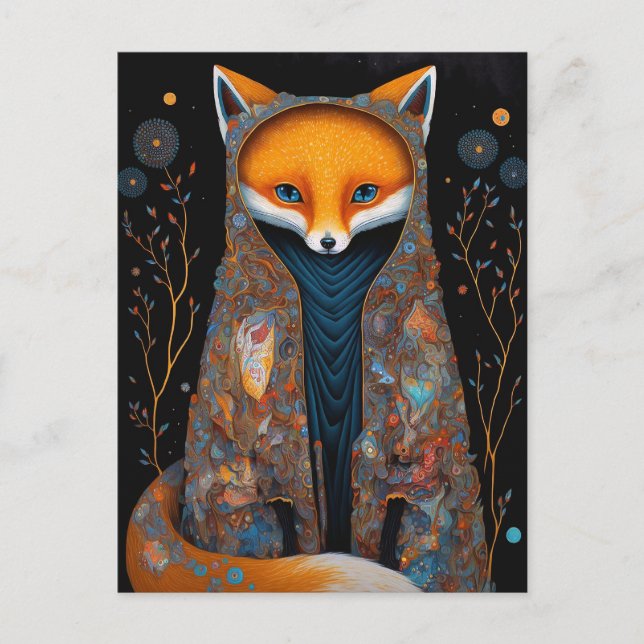 Whimsical Fox Woodland Fantasy Postkarte (Vorderseite)