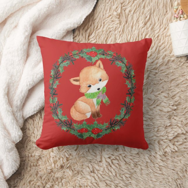 Whimsical Fox Wreath Kissen (Decke)