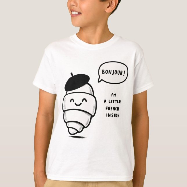 Whimsical French Croissant T-Shirt (Vorderseite)