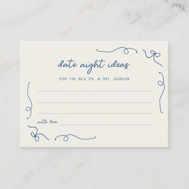 Whimsical French Date Night Ideas Engagement Party Begleitkarte (Vorderseite)