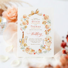 Whimsical French Floral Hand Drawn Fall Wedding