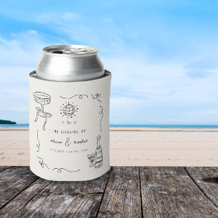 Whimsical French Fun Hand Drawing Gastgeschenk Hoc Dosenkühler