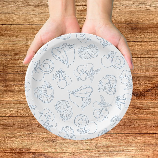 Whimsical Fresh off Market Blue Brautparty Pappteller (Von Creator hochgeladen)