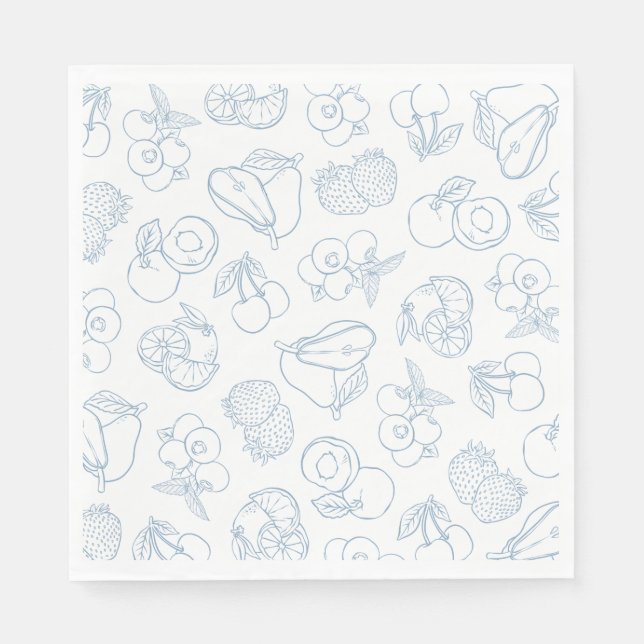 Whimsical Fresh off Market Blue Brautparty Serviette (Vorderseite)
