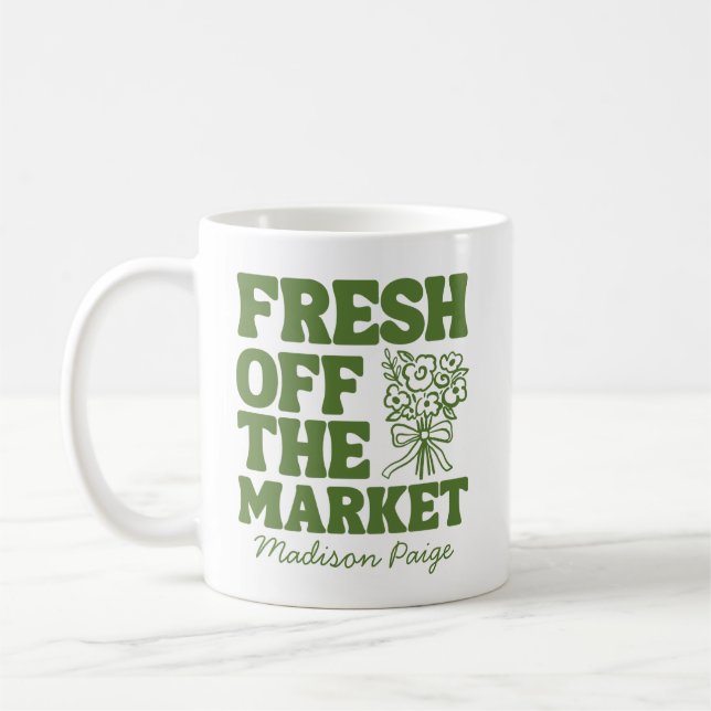Whimsical Fresh off Market Green Brautparty Kaffeetasse (Links)