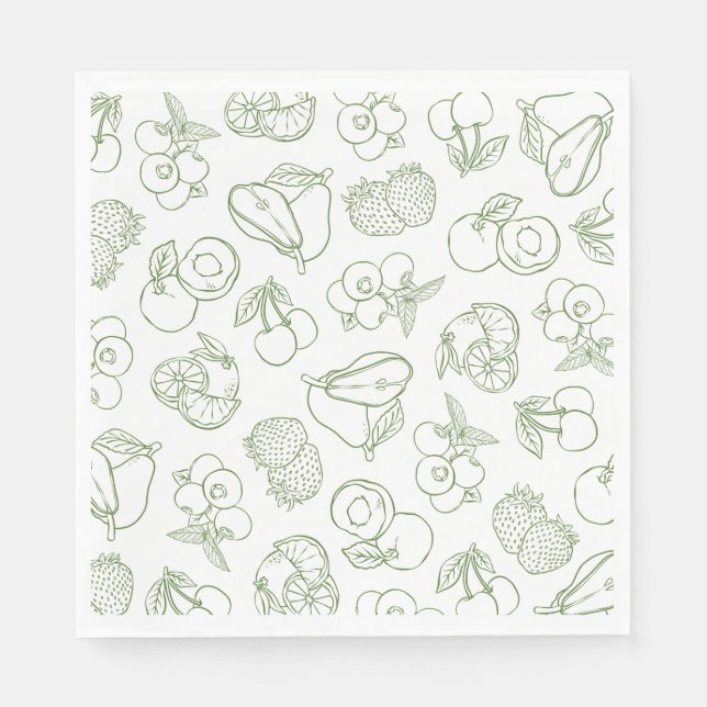 Whimsical Fresh off Market Green Brautparty Serviette (Vorderseite)