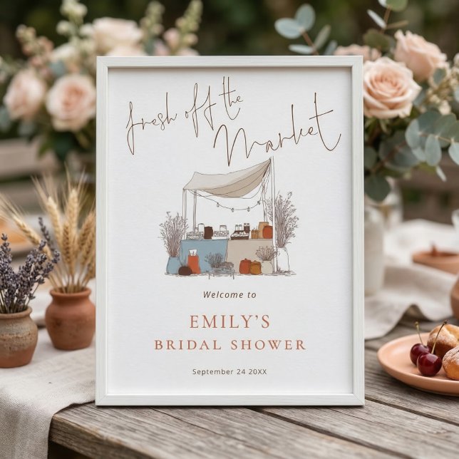 Whimsical Fresh off Market Welcome Bridal Shower Poster (Von Creator hochgeladen)