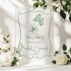 Whimsical Fresh Off The Market Sage green Bridal Acrylschild