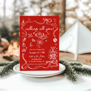 whimsical Friendmas Party Santa Cocktail Ankündigung