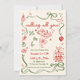 whimsical Friendmas Party Santa Cocktail Ankündigung