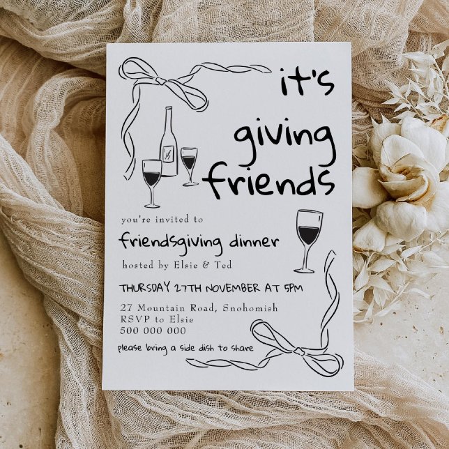 Whimsical Friendsgiving-Dinner-Einladung Einladung (Von Creator hochgeladen)