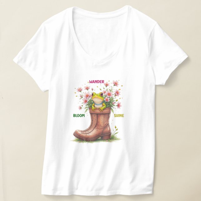 Whimsical Frog Bloom T-Shirt (Ablage )