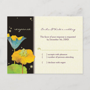 Whimsical Frog Couple Wedding RSVP Einladungspostkarte