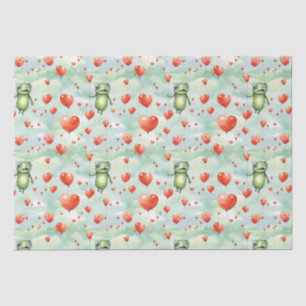 Whimsical Frog Menge Herzblasen Seidenpapier