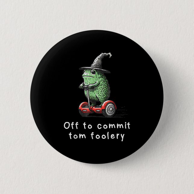 Whimsical Frog Wizard ab, um Tom zum Narren zu bri Button (Vorderseite)