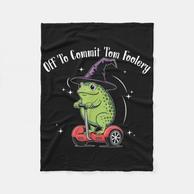 Whimsical Frog Wizard ab, um Tom zum Narren zu bri Fleecedecke (Vorderseite)