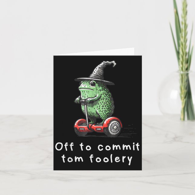 Whimsical Frog Wizard ab, um Tom zum Narren zu bri Karte (Vorderseite)