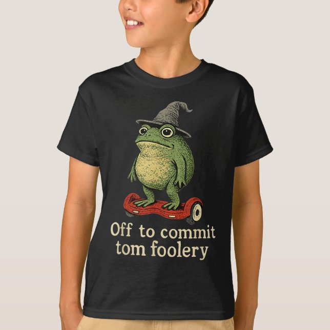 Whimsical Frog Wizard ab, um Tom zum Narren zu bri T-Shirt (Vorderseite)