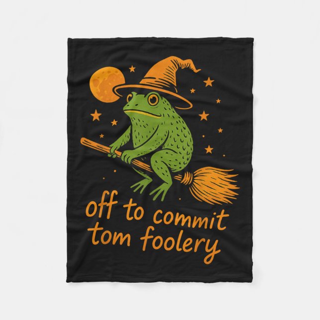 Whimsical Frog Wizard - Aus, um Tomfoolery F zu ve Fleecedecke (Vorderseite)