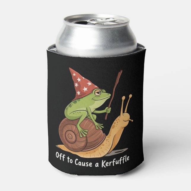 Whimsical Frog Wizard Off to Cause A Kerfuffle  Dosenkühler (Kanne Vorderseite)