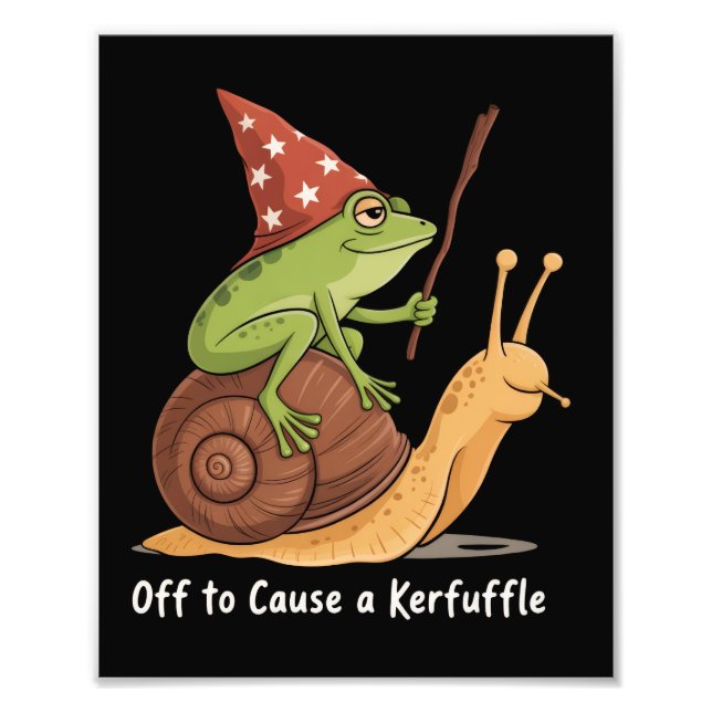 Whimsical Frog Wizard Off to Cause A Kerfuffle  Fotodruck (Vorne)
