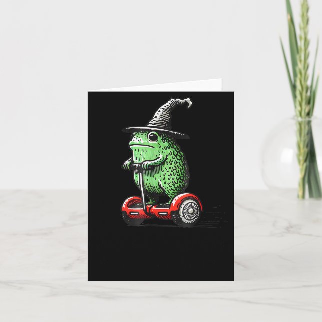 Whimsical Frog Wizard Off To Commit Tom Foolery Fr Karte (Vorderseite)