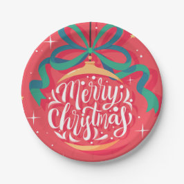 Whimsical frohe Weihnachten | Weihnachten Pappteller