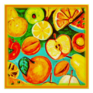Whimsical Fruit Muster. Jetzt kaufen Poster