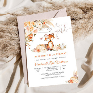 Whimsical-Fuchs-Mädchen-Baby-Party-Einladung Einladung