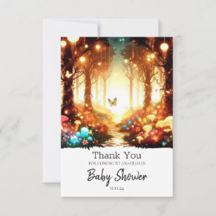 Whimsical Fun Enchanted Forest Baby Shower Dankeskarte