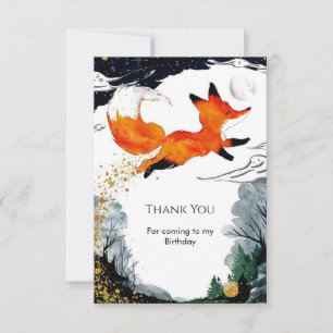 Whimsical Fun Fox Geburtstag Dankeskarte