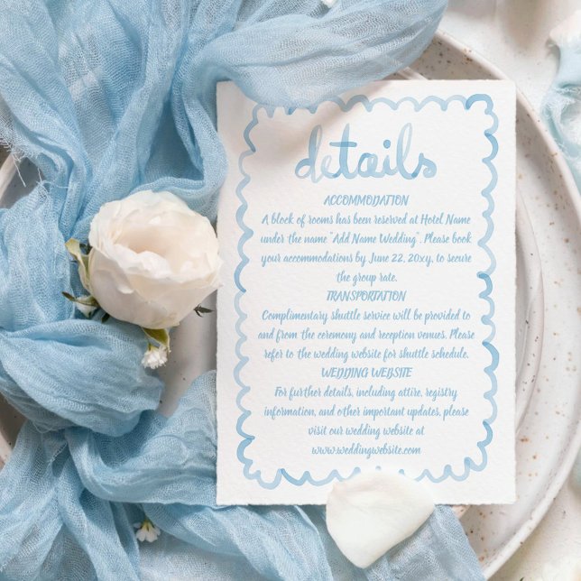 Whimsical Fun Hand Illustrierten Dusk Blue Frame Begleitkarte (Von Creator hochgeladen)