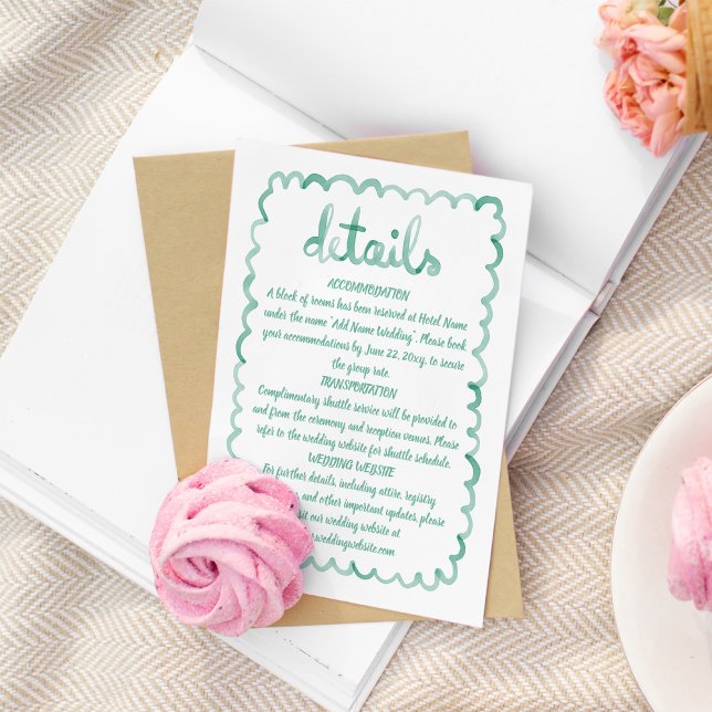 Whimsical Fun Hand Illustrierten Olivenöle Grünrah Begleitkarte (Von Creator hochgeladen)