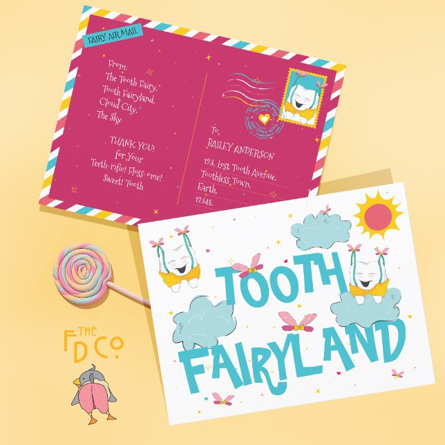 Whimsical Fun Niedlich Tooth Fairyland Postkarte (Von Creator hochgeladen)