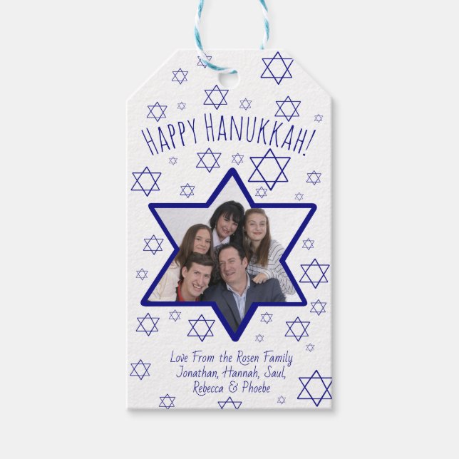 Whimsical Fun Star von David Picture Frame Hanukka Geschenkanhänger (Vorderseite)