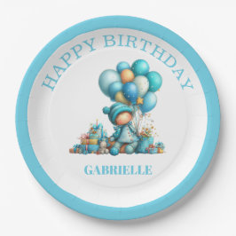 Whimsical Fun Teal Birthday  Pappteller