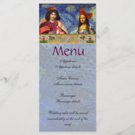 Whimsical Fun Vintage Wedding Menü Menükarte