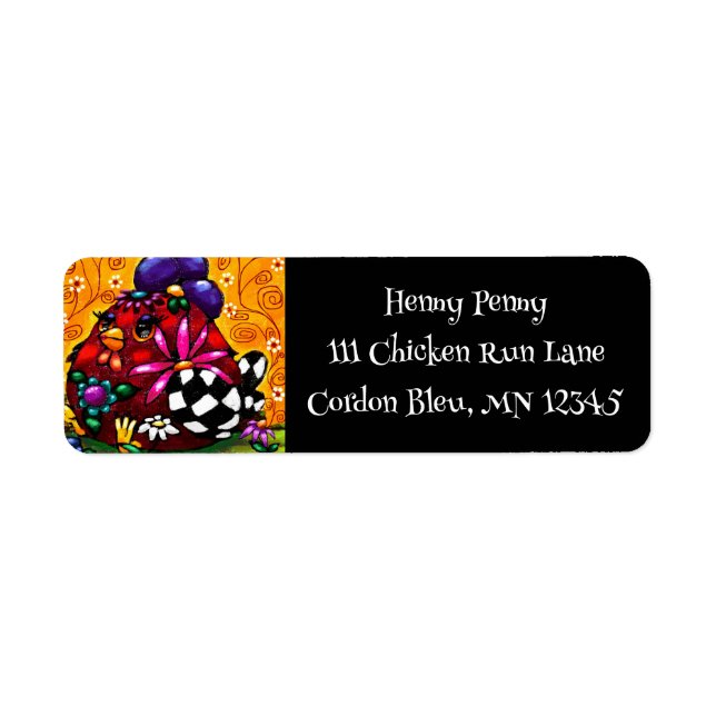 Whimsical Funky Chunky Chicken Rücksendeadresse (Vorne)