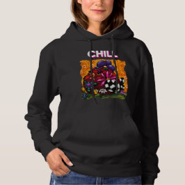 Whimsical Funky Chunky Floral Chicken Colorful Hoodie
