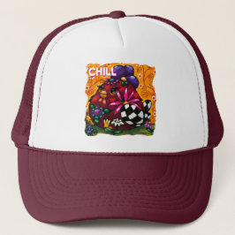 Whimsical Funky Chunky Floral Chicken Colorful Truckerkappe