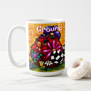 Whimsical Funky Chunky Floral Chicken Personalisie Kaffeetasse