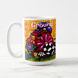 Whimsical Funky Chunky Floral Chicken Personalisie Kaffeetasse