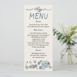 Whimsical Funky Decor Handwritten Wedding Menu Menükarte