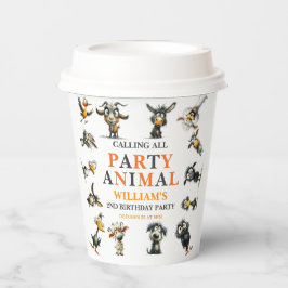 Whimsical Funny Animals 2nd Birthday Party Pappbecher