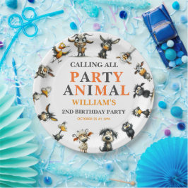 Whimsical Funny Animals 2nd Birthday Party Pappteller