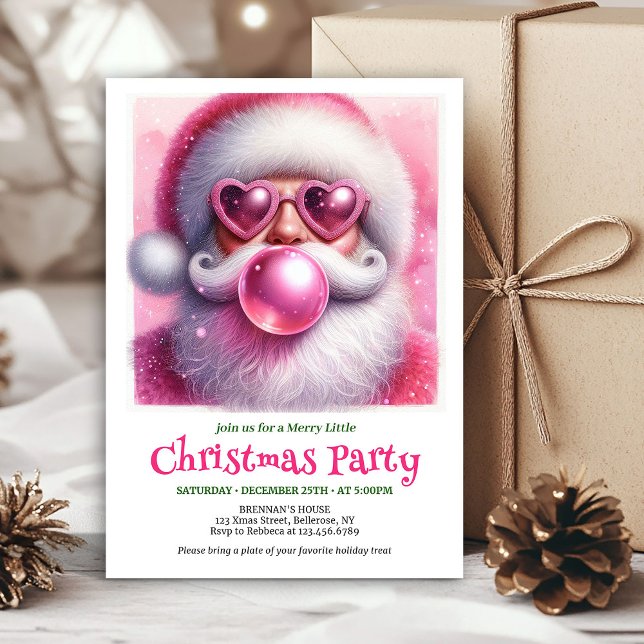Whimsical Funny Santa Sunglasses Christmas Invites Einladung (Whimsical Funny Santa Sunglasses Christmas Invitation

)
