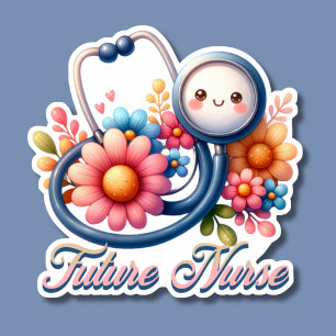 Whimsical Future Nurse Waterproof Aufkleber